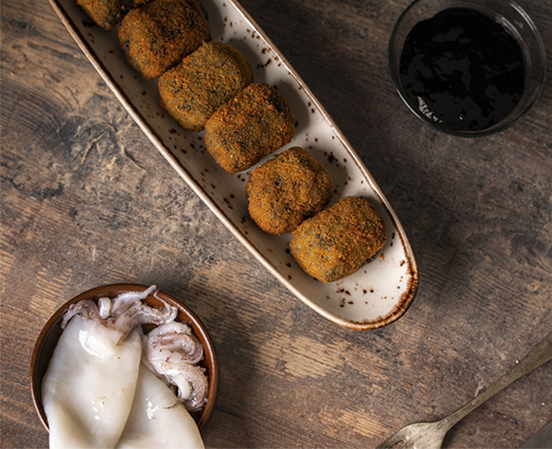 croquetas calamares en su tinta Croquet Gourmet